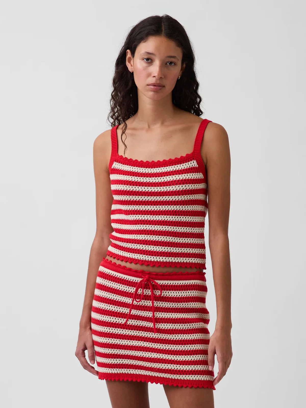 100% Cotton Crochet Crop Sweater Tank by Gap