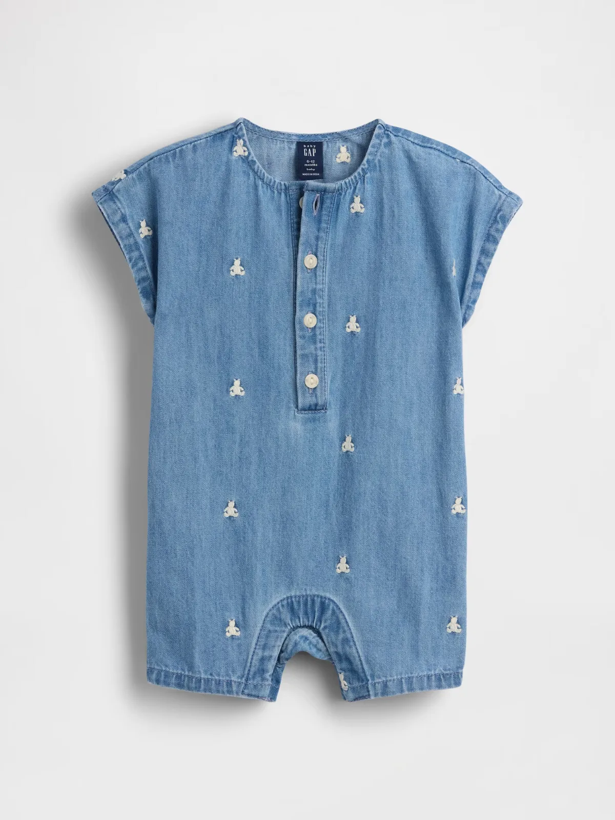 Embroidered Brannan Bear Denim Shorty One-Piece by Gap
