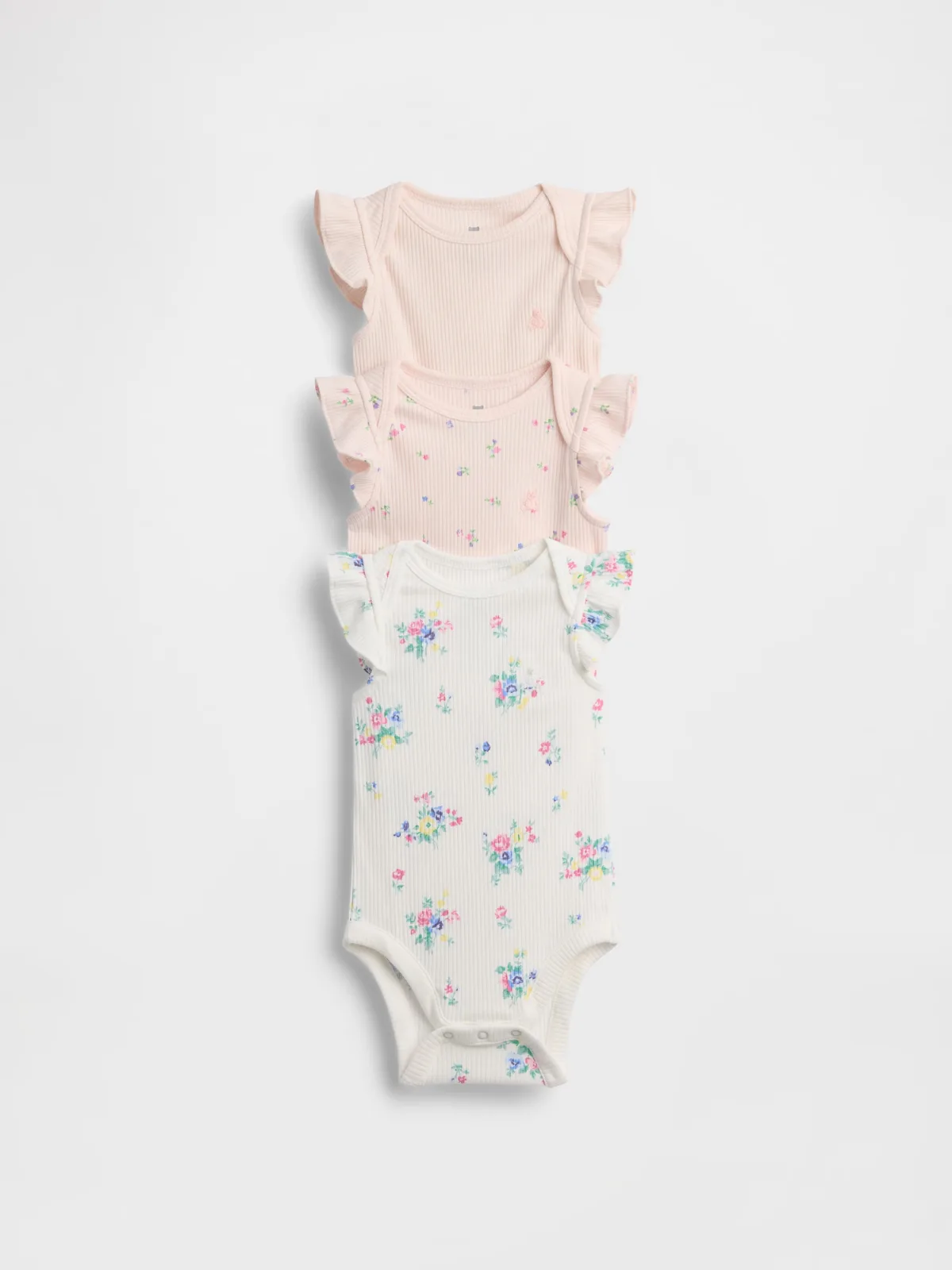 First Favorites TinyRib Ruffle Bodysuit (3-Pack) by Gap