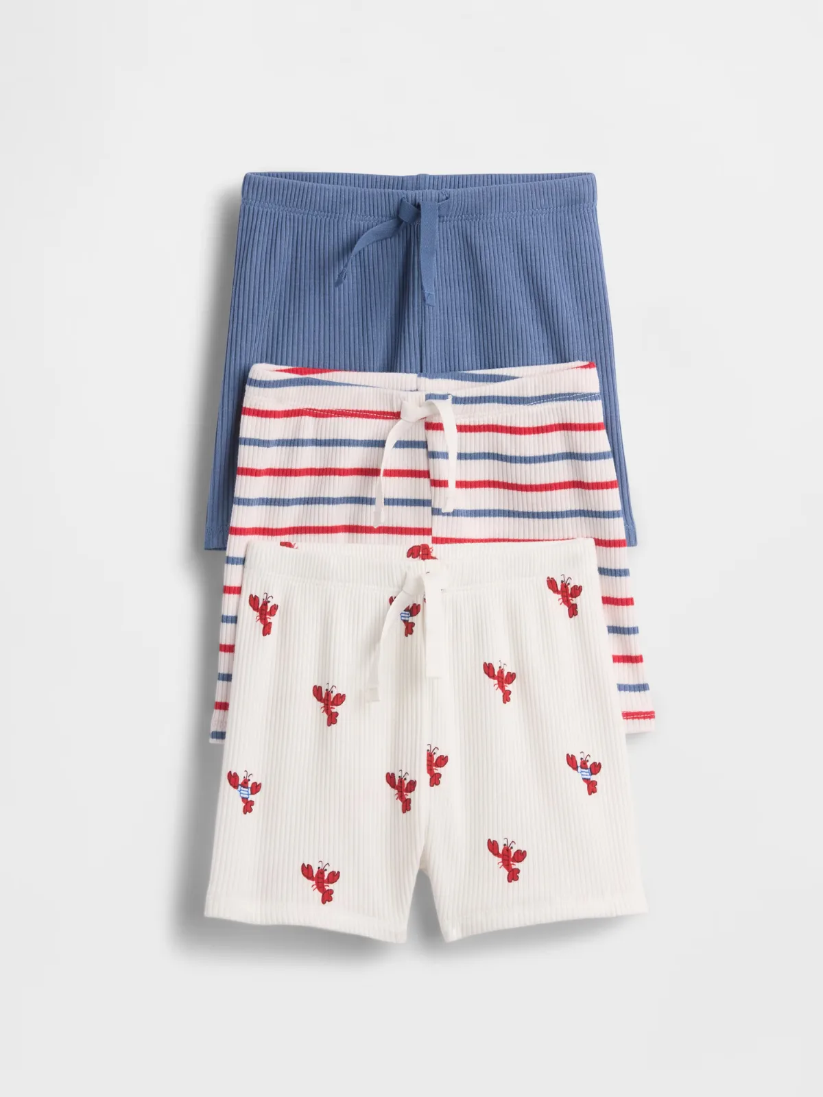 First Favorites TinyRib Stripe Pull-On Shorts (3-Pack) by Gap