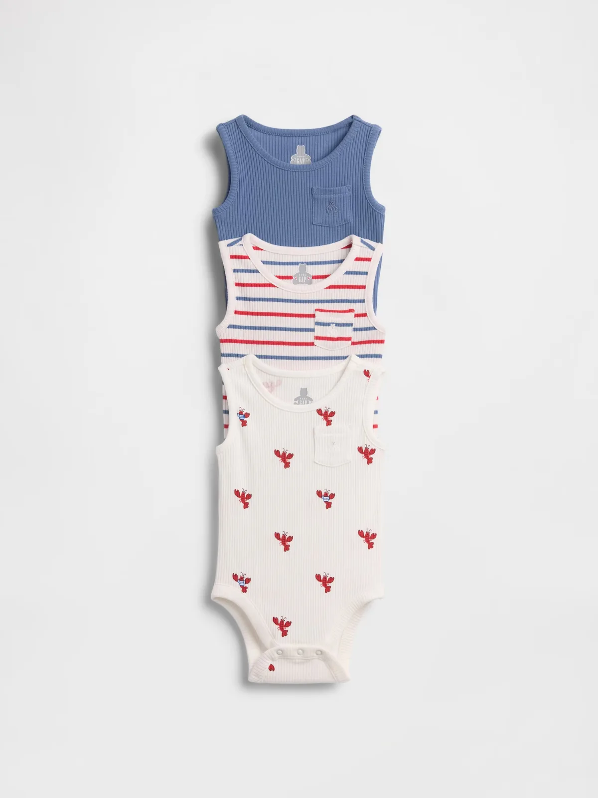 First Favorites TinyRib Pocket Tank Bodysuit (3-Pack) by Gap