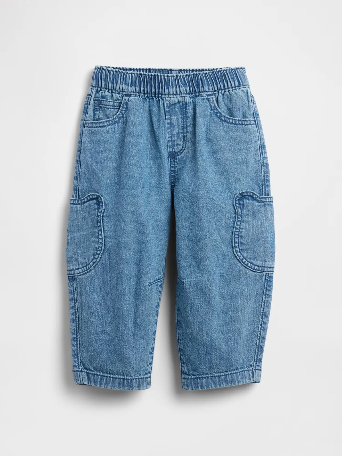 Brannan Bear Pocket Pull-On Barrel Jeans by Gap