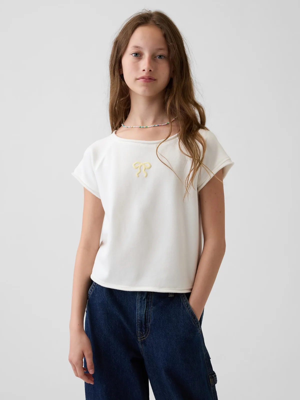 VintageSoft Terry Raglan Graphic Sweatshirt by Gap
