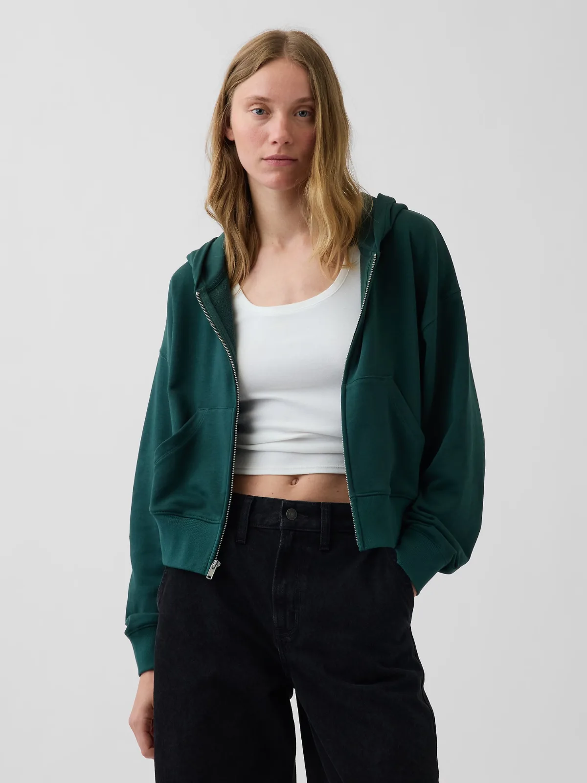 VintageSoft Terry Oversized Wedge Zip Hoodie by Gap