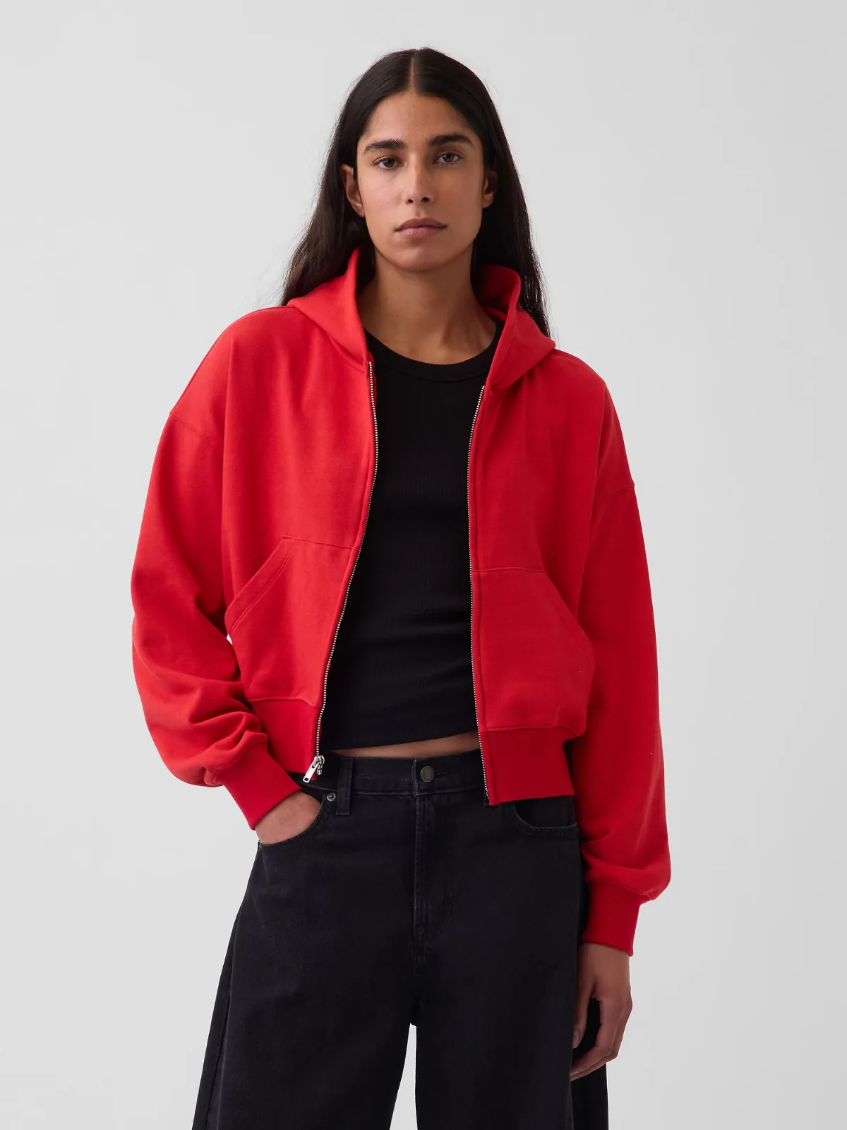 VintageSoft Terry Oversized Wedge Zip Hoodie by Gap