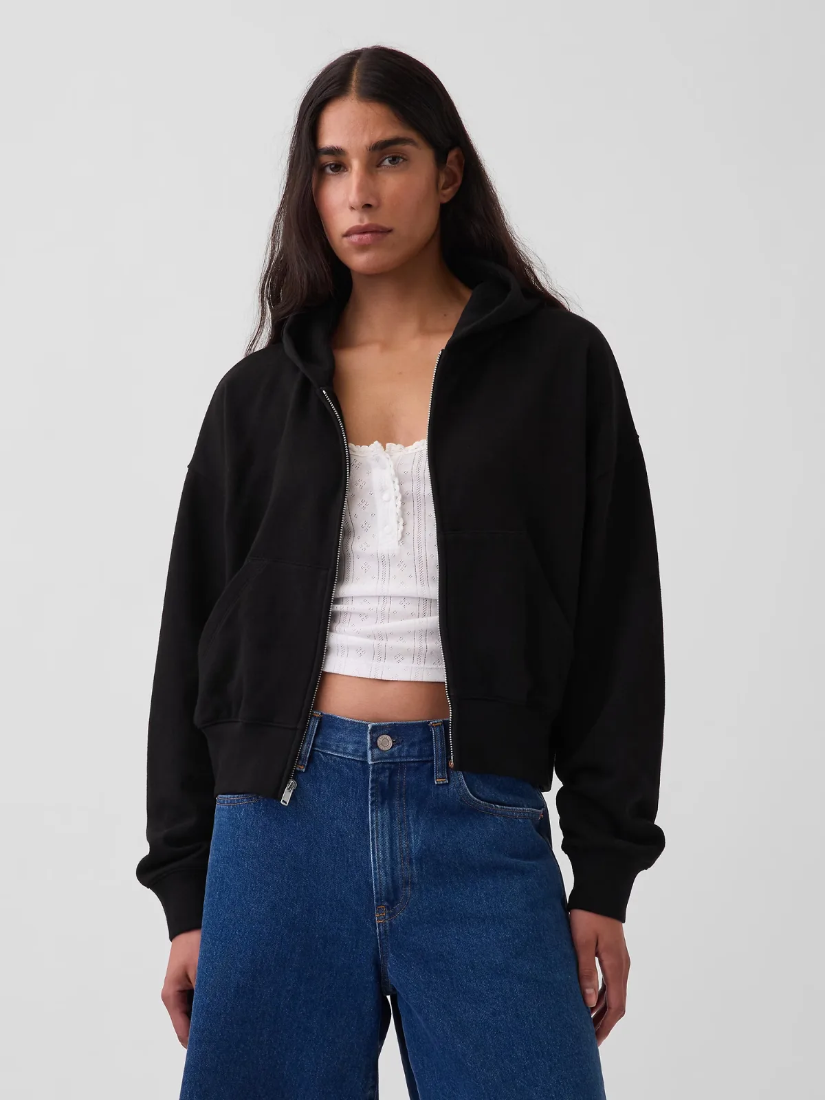 VintageSoft Terry Oversized Wedge Zip Hoodie by Gap