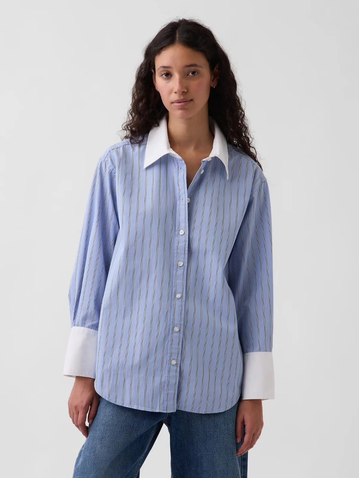 Organic Cotton Poplin Big Shirt by Gap