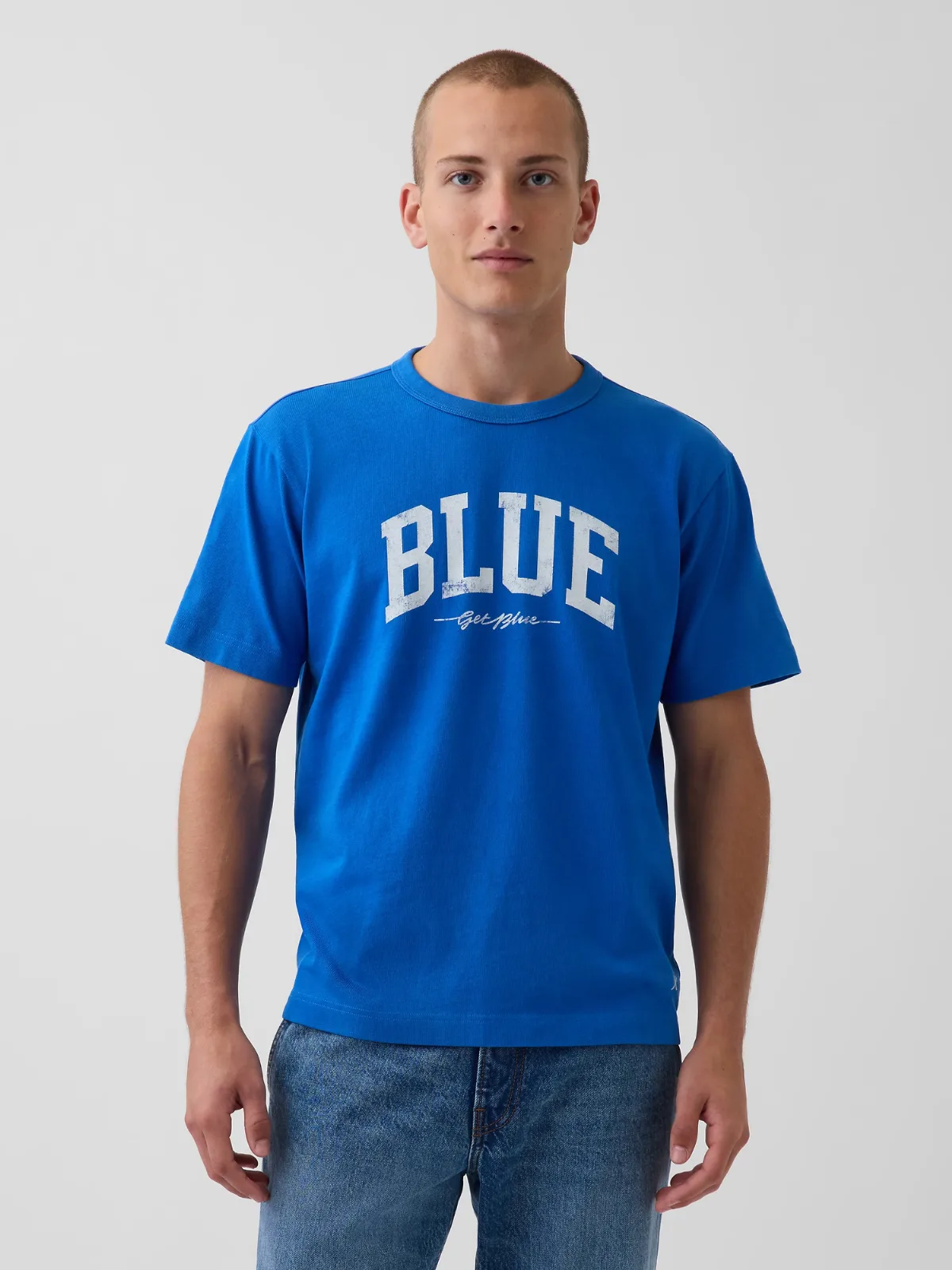 Get Blue Relaxed Logo T-Shirt by Gap