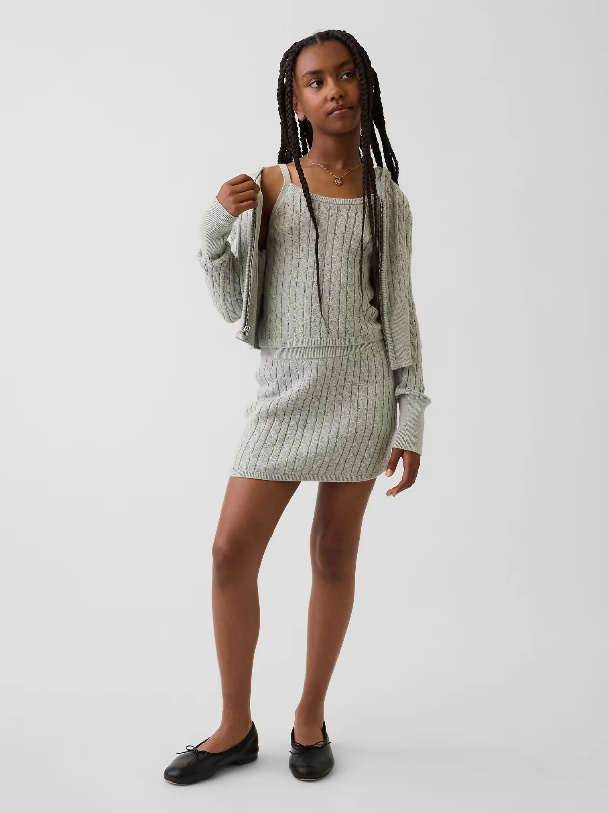 100% Cotton Cable-Knit Sweater Skort by Gap