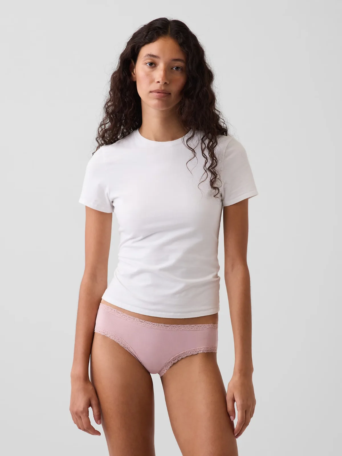 SoftMade Organic Stretch Cotton Lace-Trim Cheeky Hipster by Gap