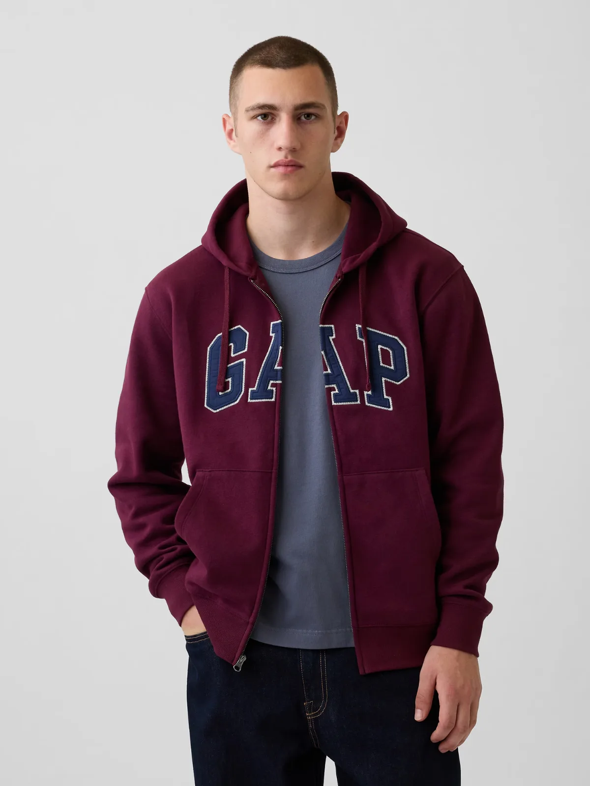 VintageSoft Arch Logo Zip Hoodie by Gap