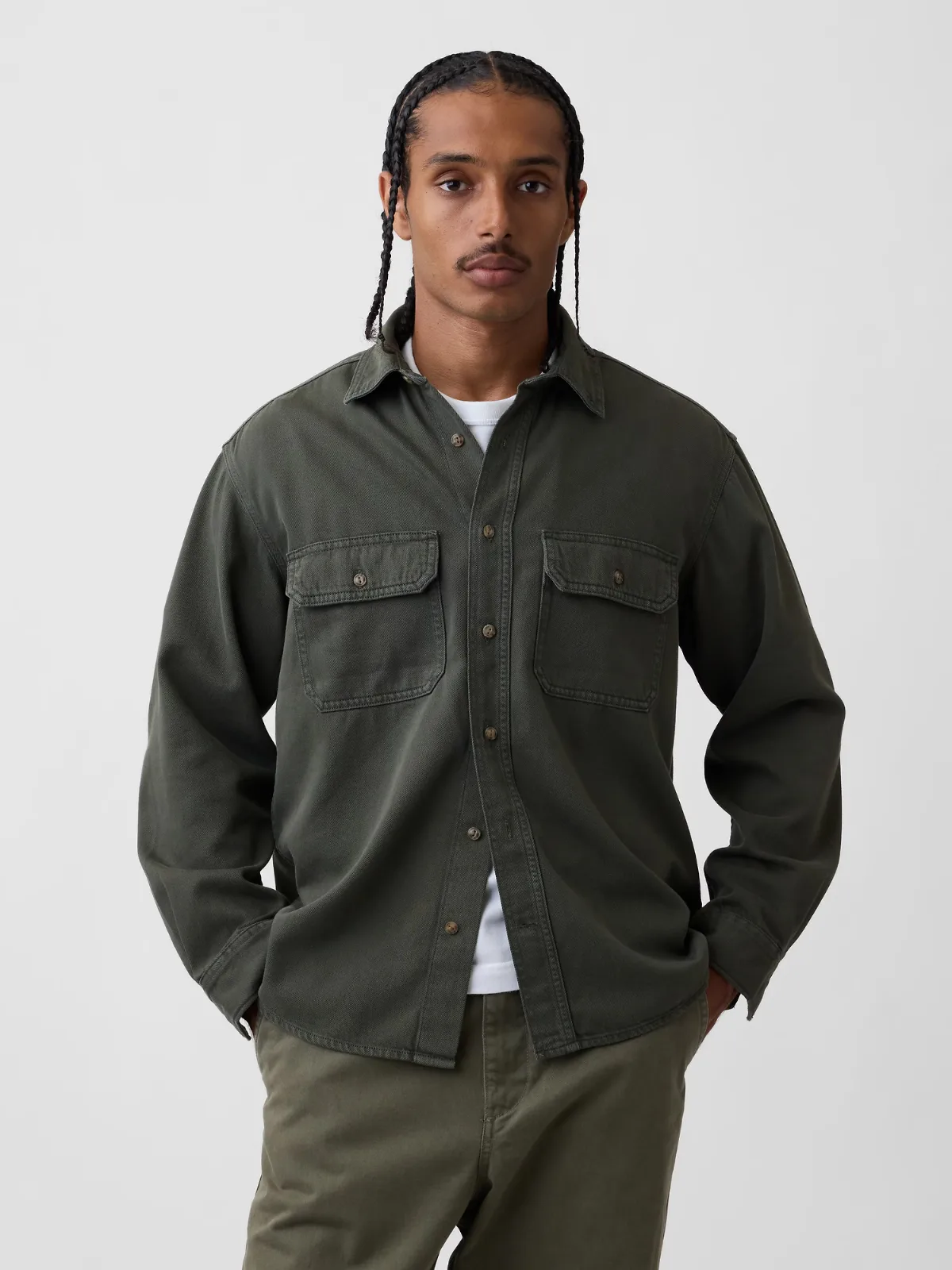 UltraSoft Denim Relaxed Utility Shirt by Gap