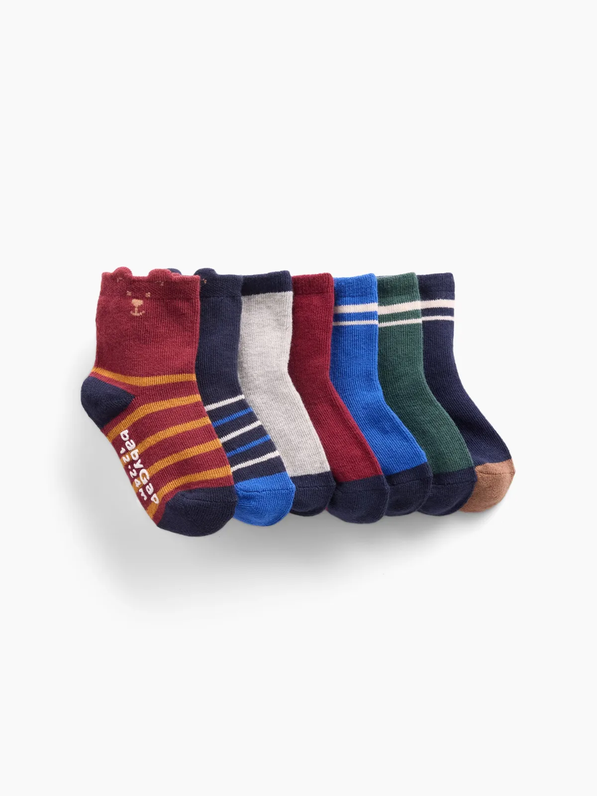 Bear Stripe Crew Socks (7-Pack) by Gap