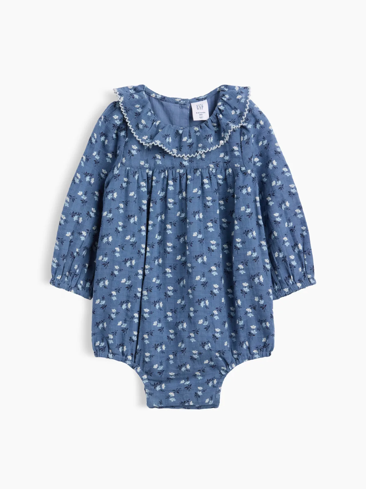 Ruffle Collar Floral Bubble Bodysuit by Gap