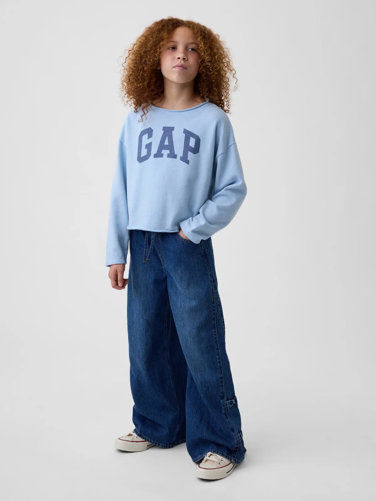 Low Rise Bow Easy Baggy Jeans by Gap