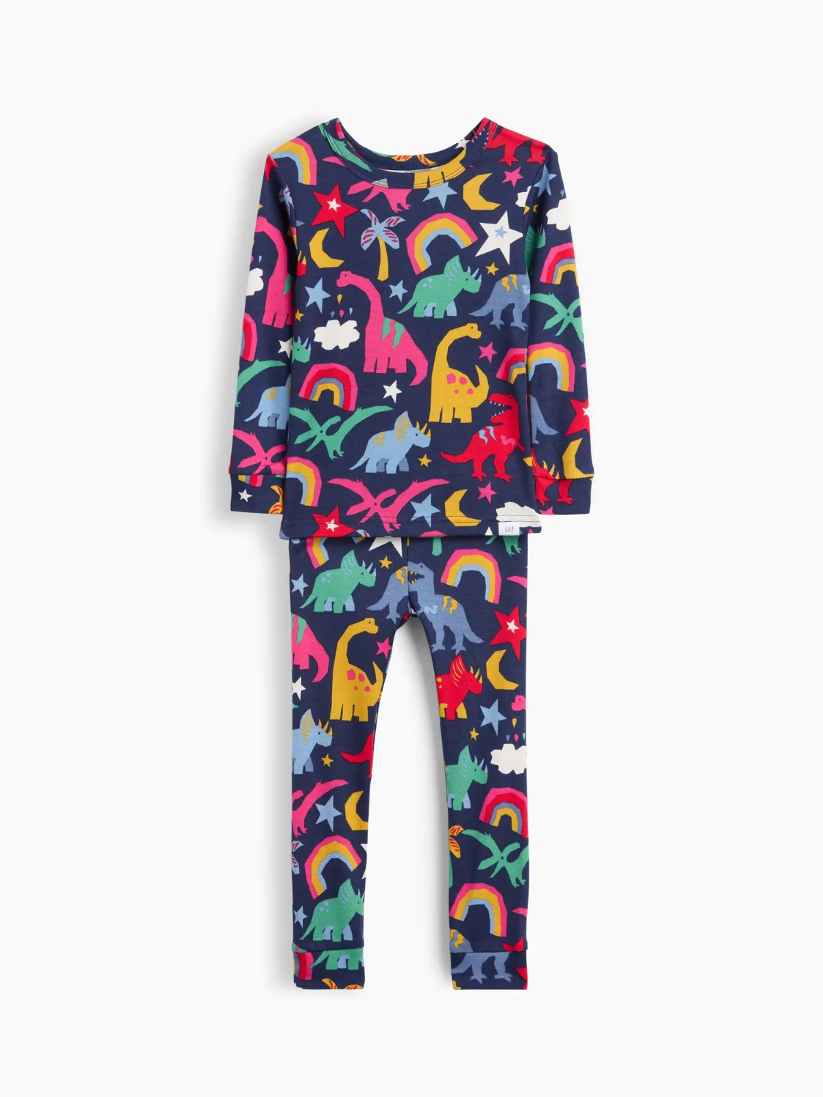 Organic Brushed Cotton Rainbow Dino PJ Set by Gap