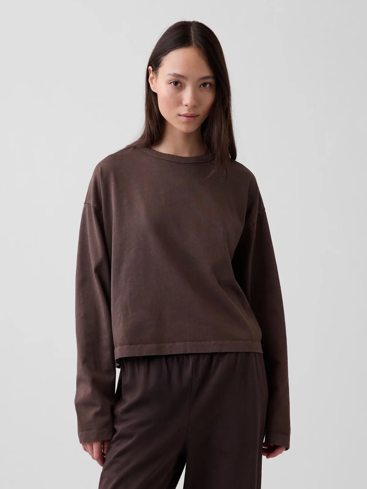 Knit Oversized Crop T-Shirt by Gap