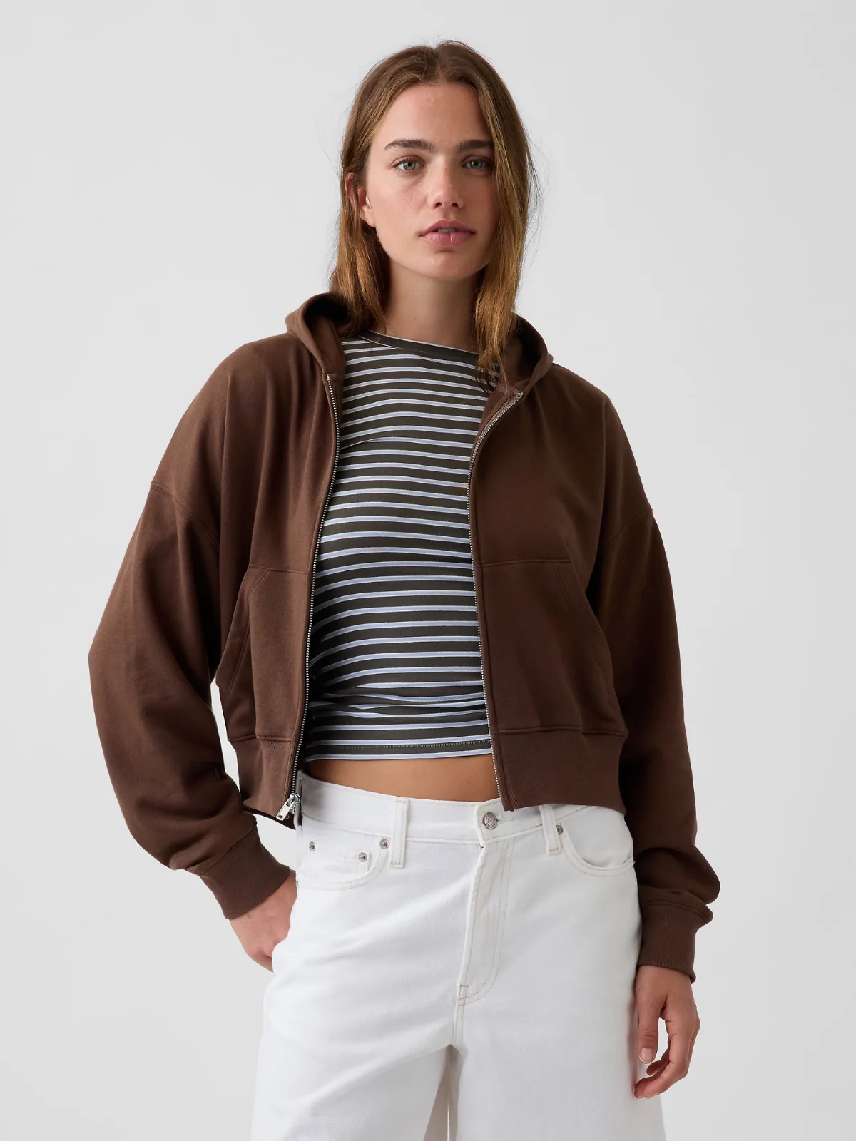 VintageSoft Terry Oversized Wedge Zip Hoodie by Gap