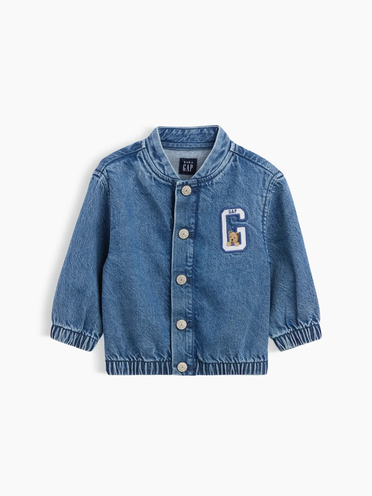 Denim Brannan Bear Varsity Logo Jacket by Gap