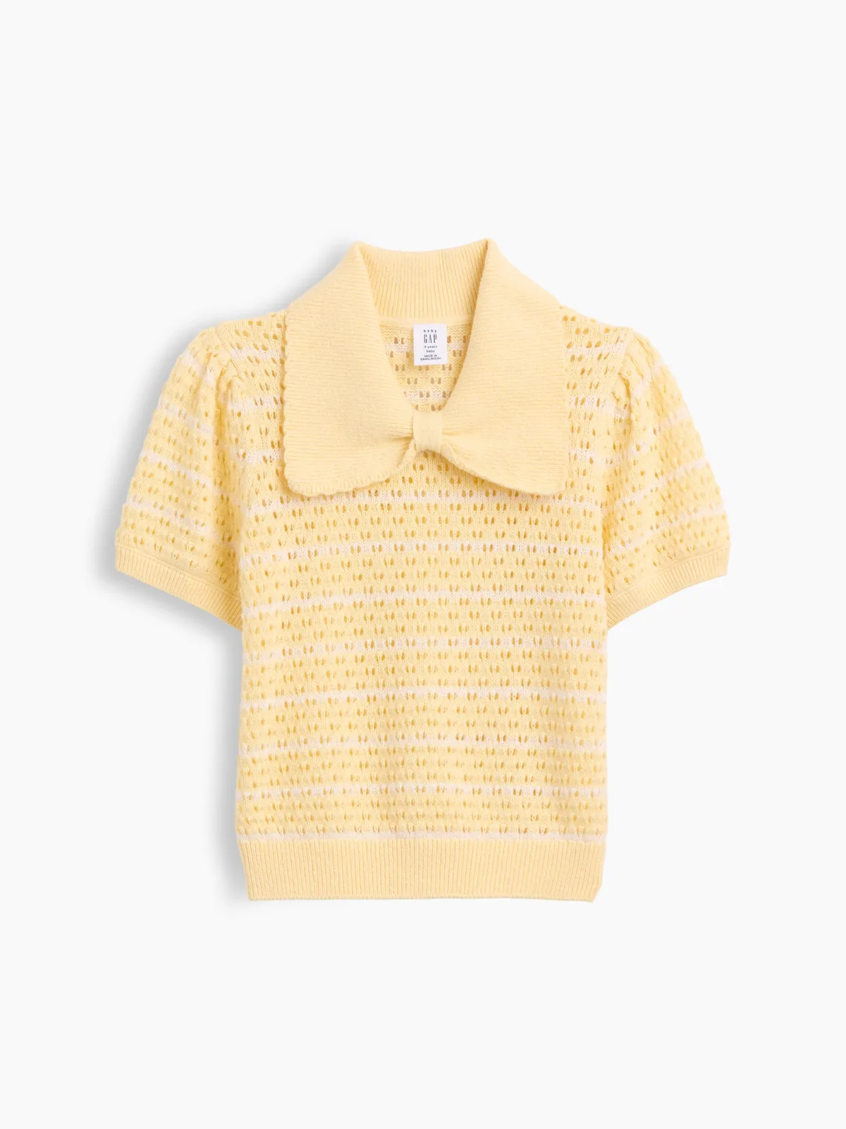 Bow Collar Pointelle Sweater by Gap
