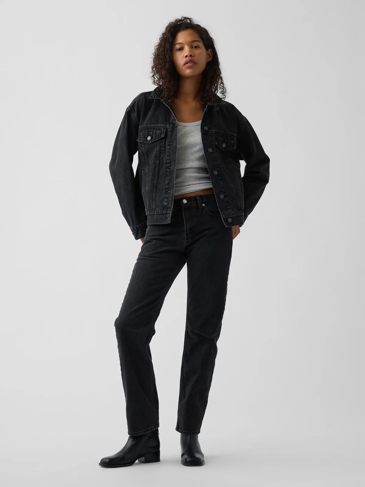Mid Rise Straight Taper Jeans by Gap