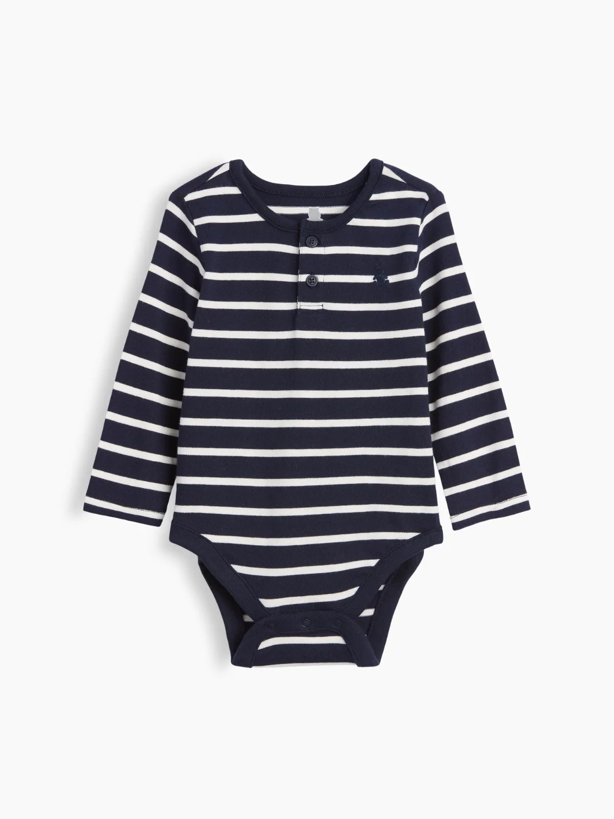 First Favorites Organic Cotton Stripe Henley Bodysuit by Gap