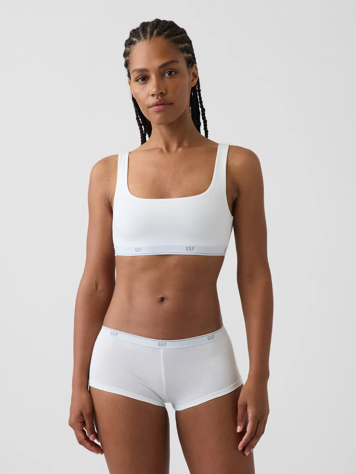 SoftMade Organic Stretch Cotton Logo Bralette by Gap