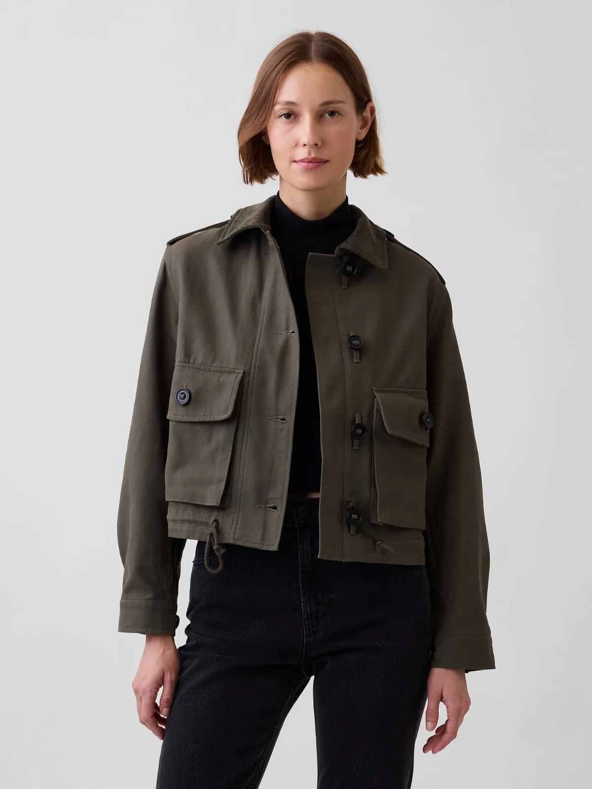 Canvas Crop Utility Jacket by Gap