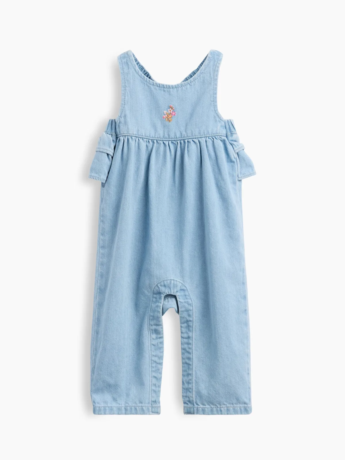 Embroidered Denim Ruffle One-Piece by Gap