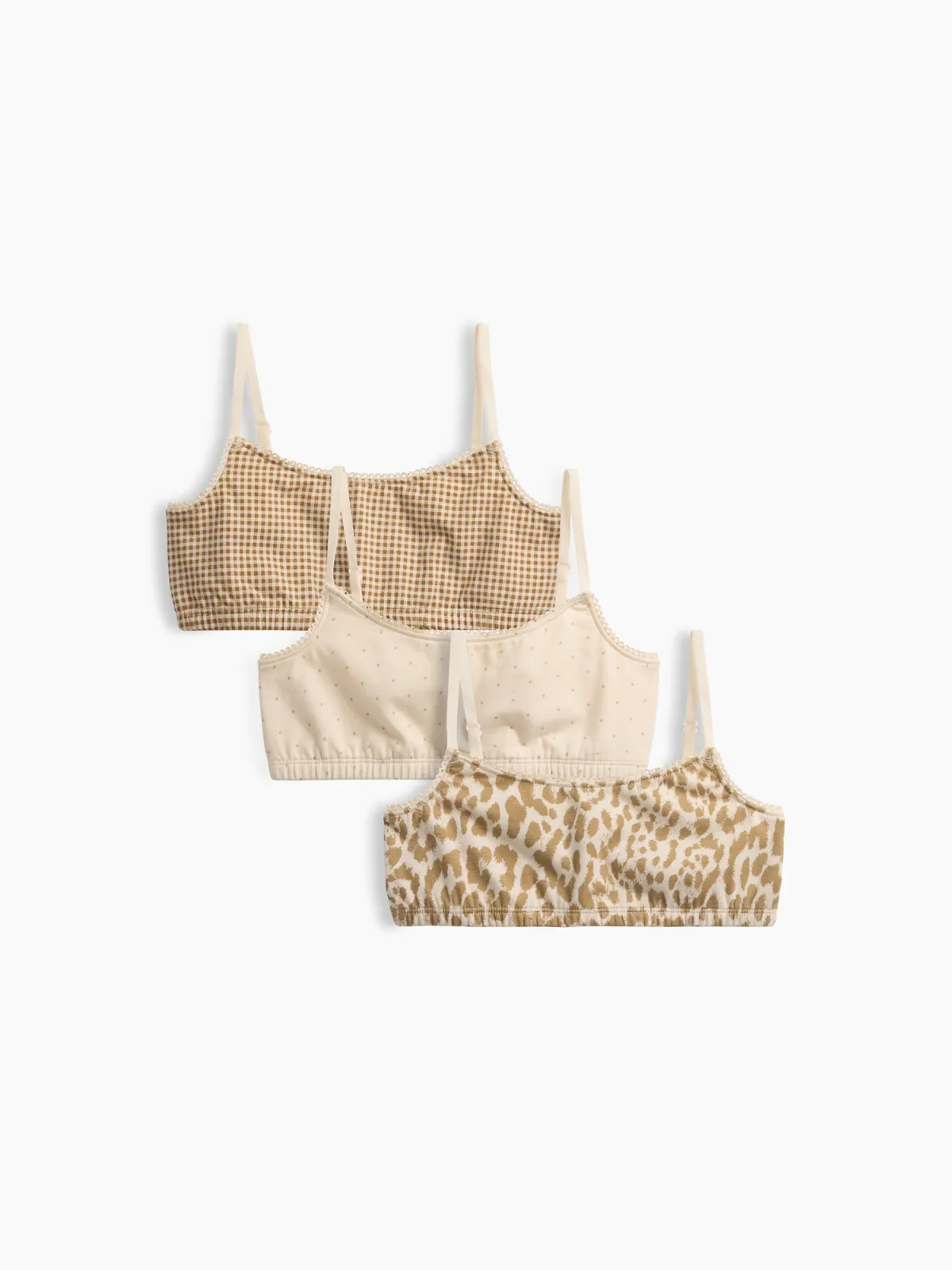 Organic Stretch Cotton Print Bralette (3-Pack) by Gap