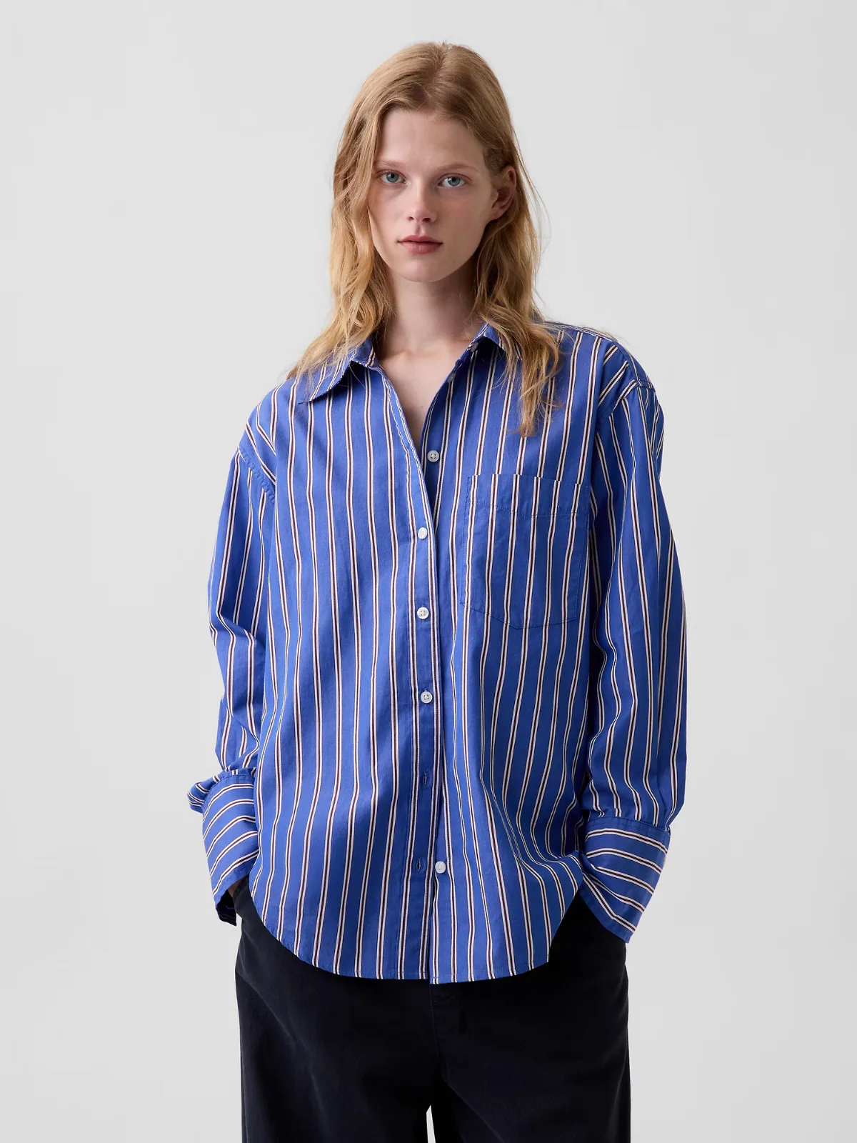 Organic Cotton Poplin Big Shirt by Gap