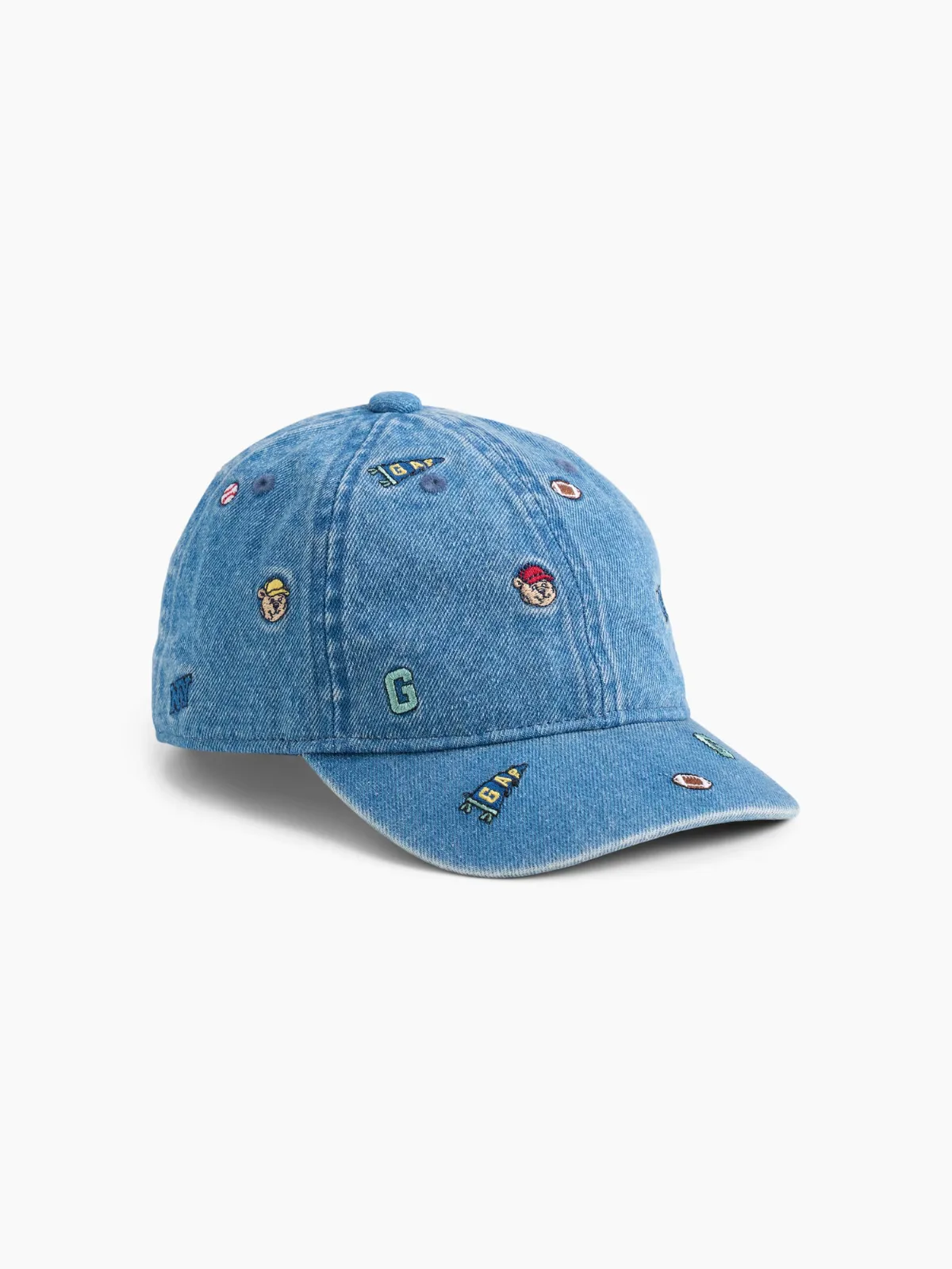 Embroidered Denim Varsity Baseball Hat by Gap