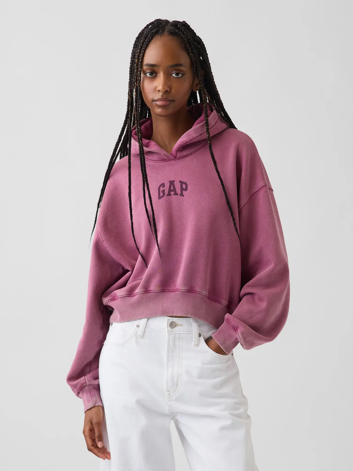 VintageSoft Crop Logo Hoodie by Gap