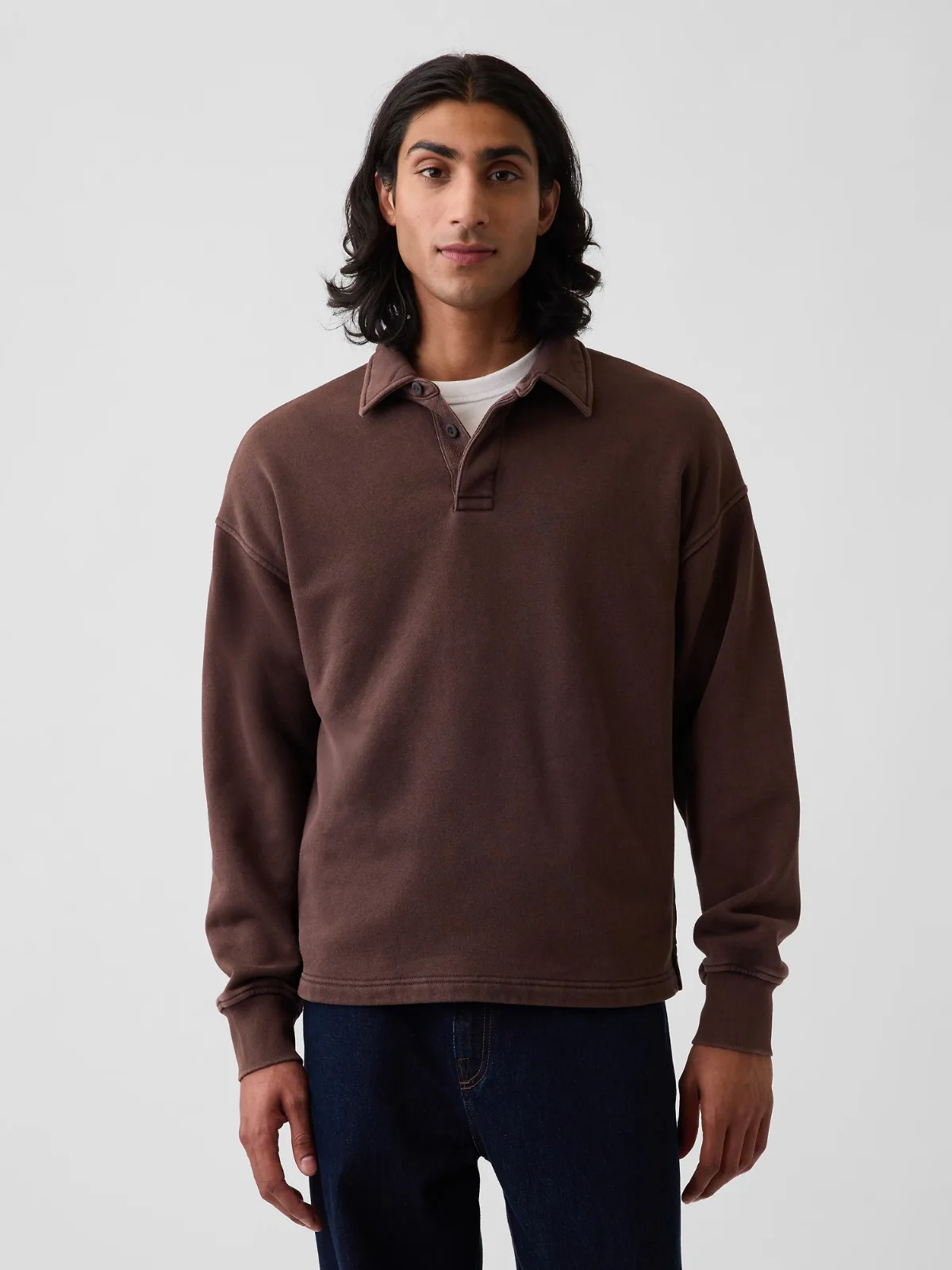 VintageSoft Oversized Polo Shirt Sweatshirt by Gap