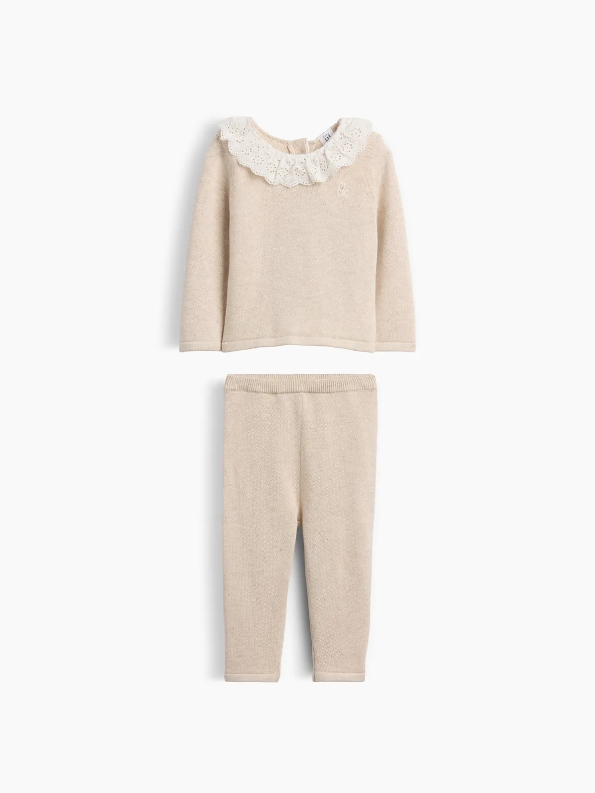Eyelet Ruffle Collar Sweater Set by Gap