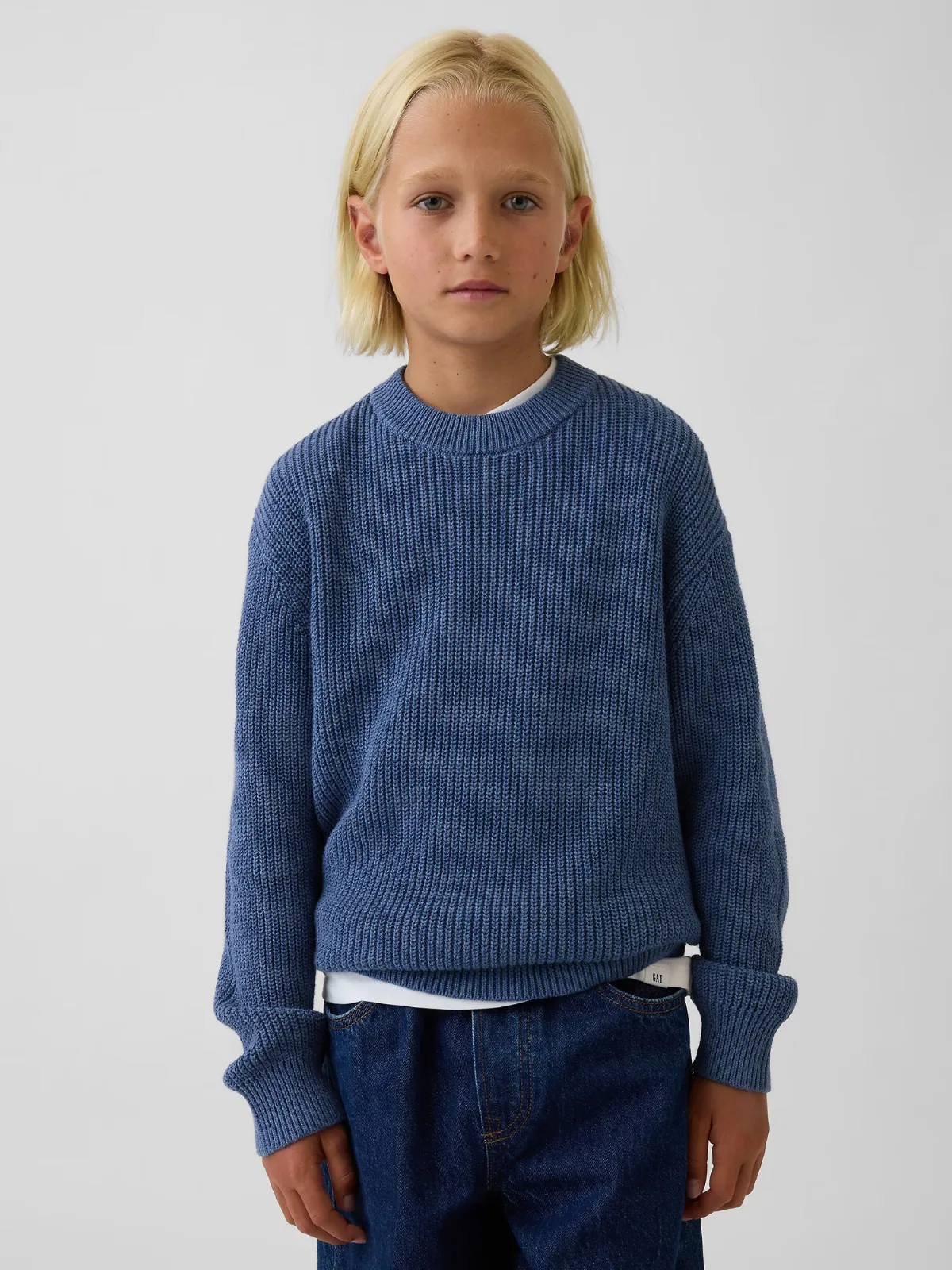 100% Cotton Relaxed Shaker Sweater by Gap