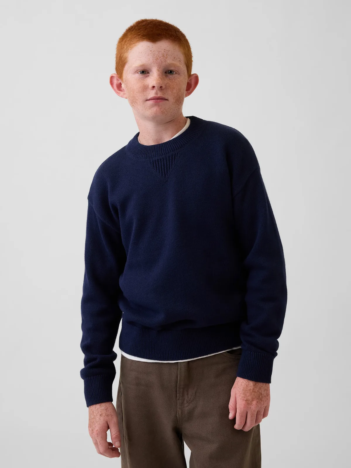 100% Cotton Relaxed Crew Sweater by Gap