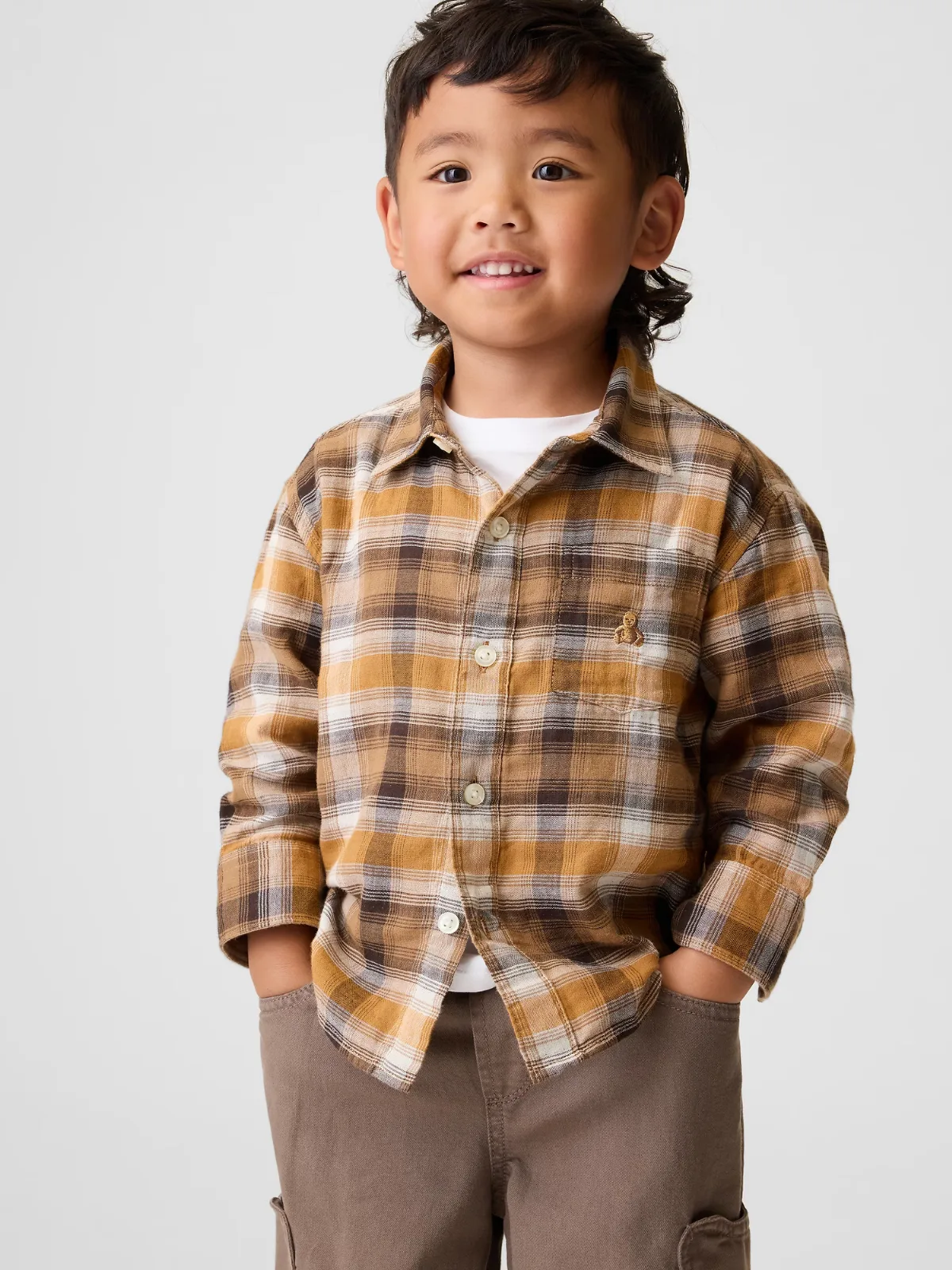 Double-Weave Plaid Shirt by Gap