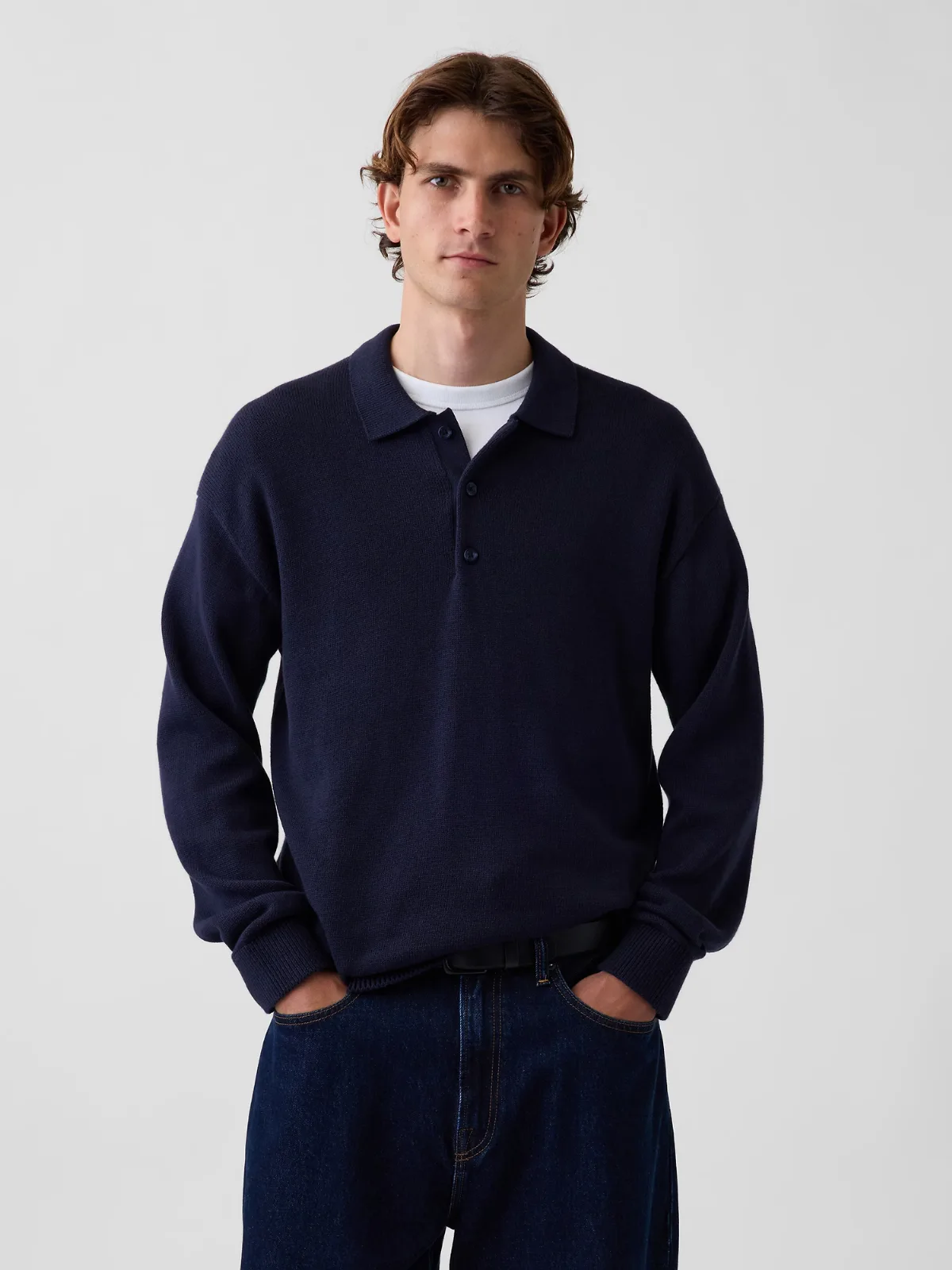 Relaxed Polo Shirt Sweater by Gap