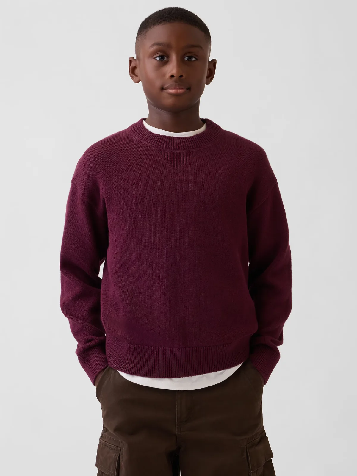 100% Cotton Relaxed Crew Sweater by Gap
