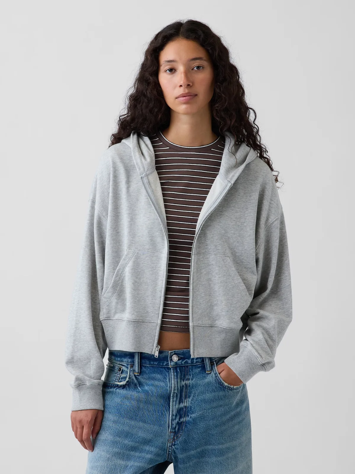 VintageSoft Terry Oversized Wedge Zip Hoodie by Gap
