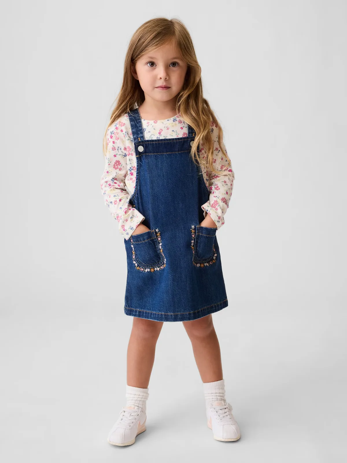 Embroidered Denim Skirtall by Gap