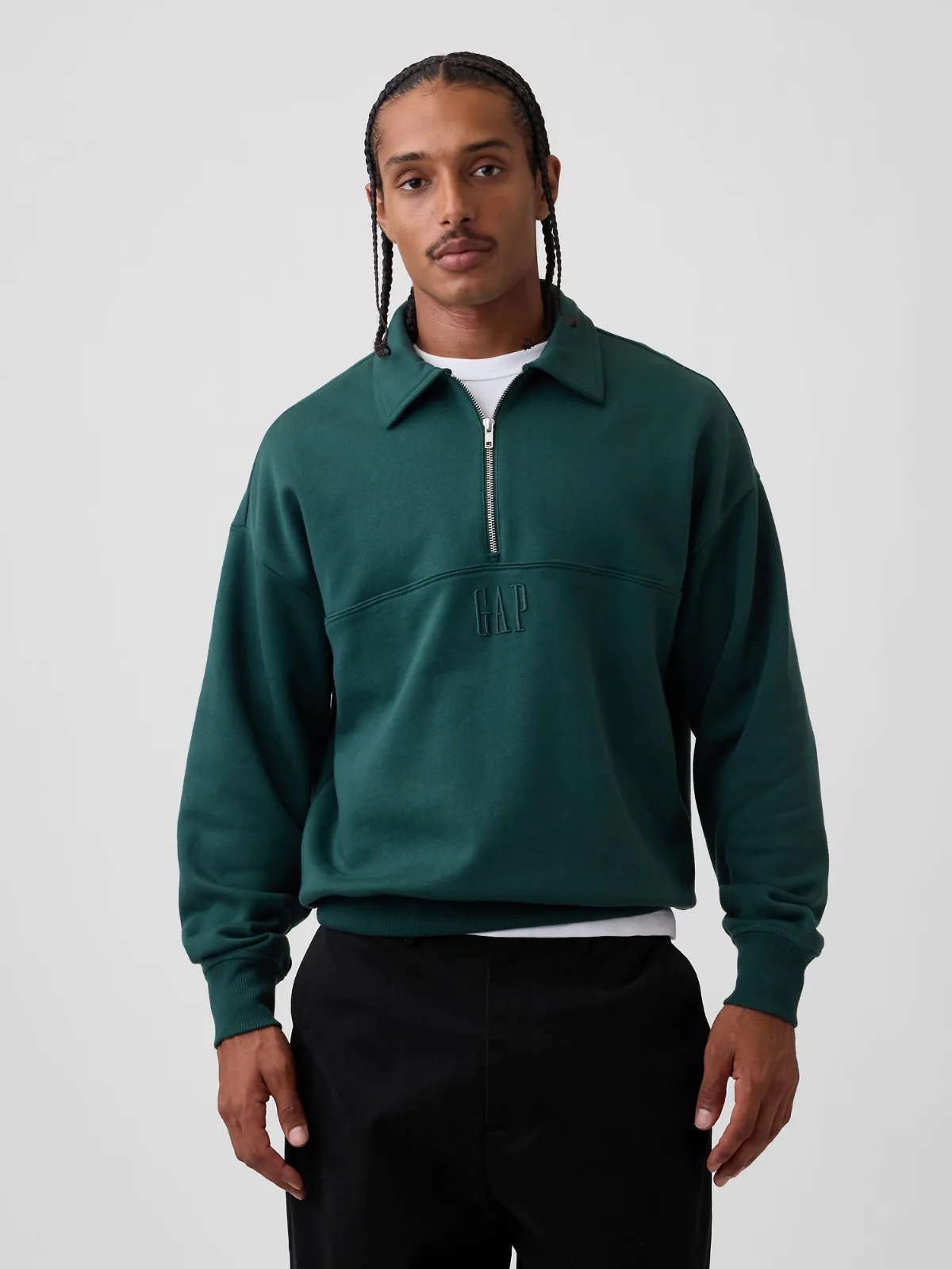 Heavyweight Oversized Logo Half-Zip Pullover by Gap