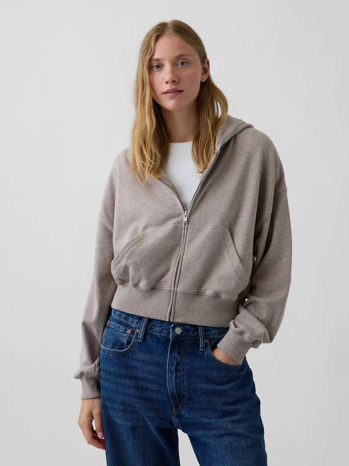 VintageSoft Terry Oversized Wedge Zip Hoodie by Gap