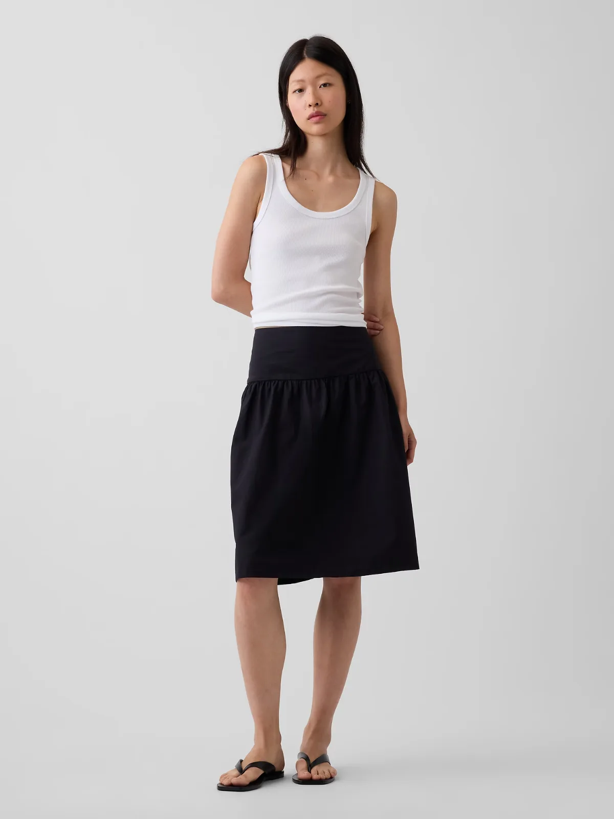 Poplin Drop-Waist Skirt by Gap