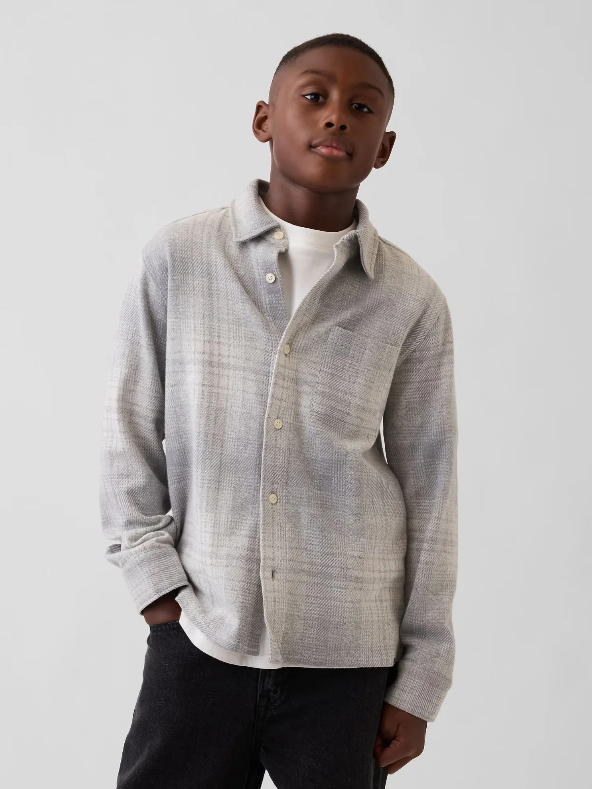 Knit Jersey Plaid Shirt by Gap