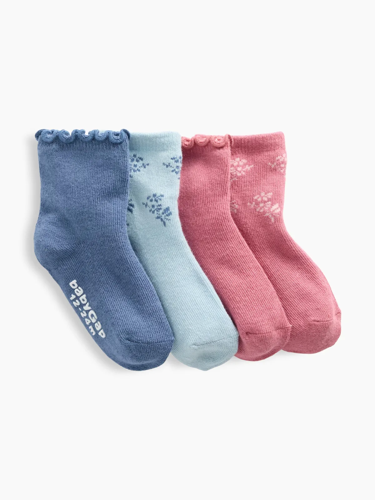 Floral Ruffle Crew Socks (4-Pack) by Gap