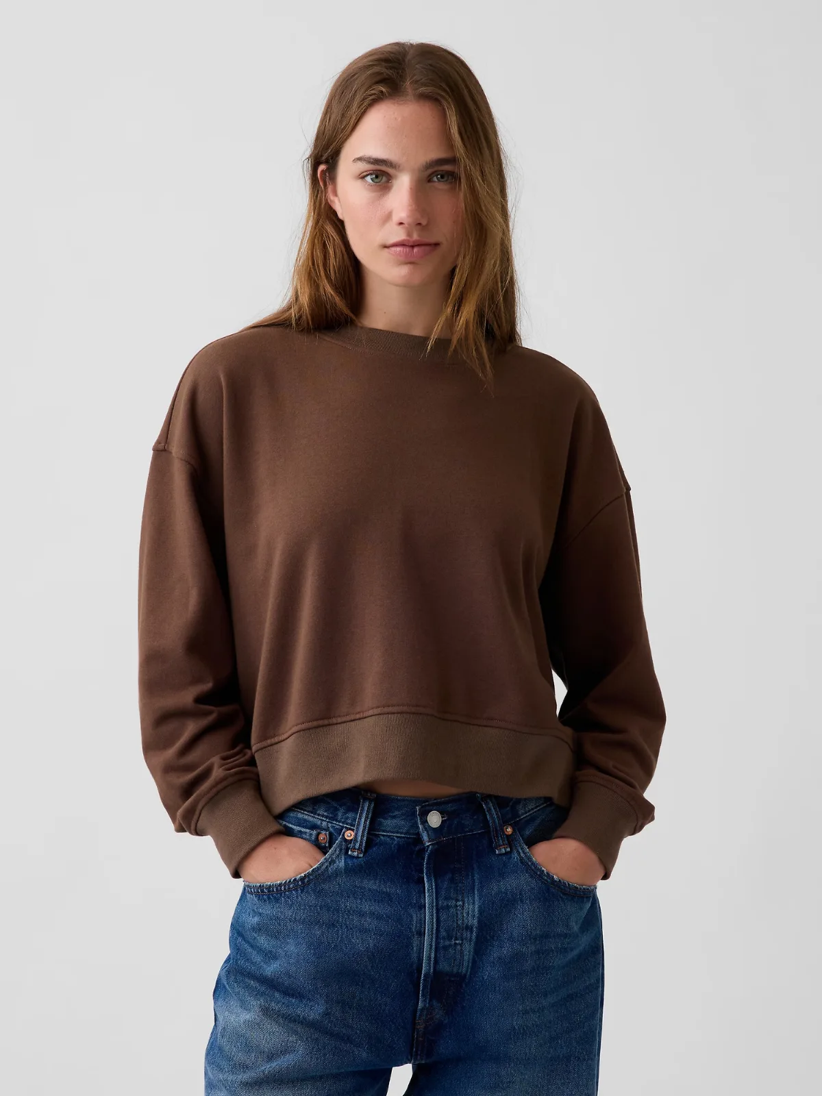 VintageSoft Terry Oversized Wedge Side-Slit Sweatshirt by Gap