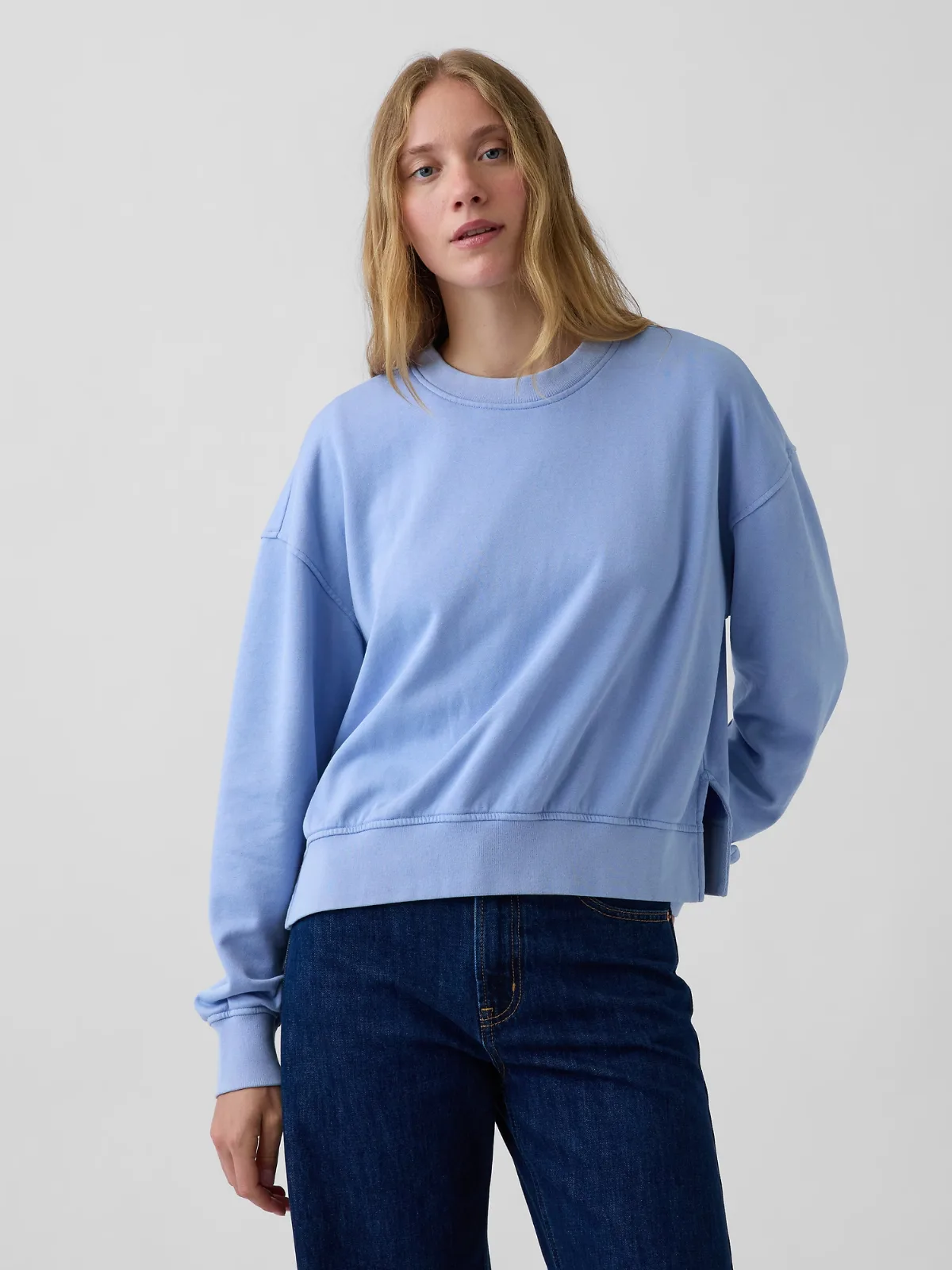 VintageSoft Terry Oversized Wedge Side-Slit Sweatshirt by Gap