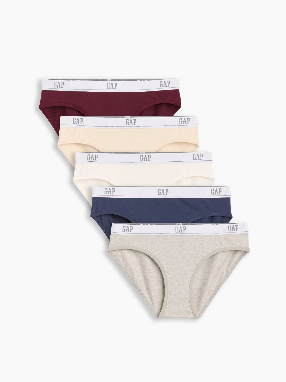 Organic Stretch Cotton Logo Bikini Briefs (5-Pack) by Gap